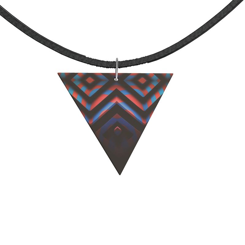 Wooden Pendant Necklace Geometric